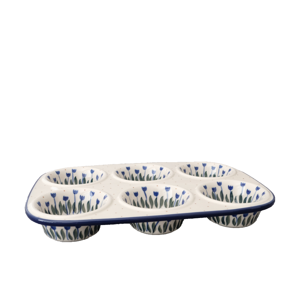 Polish Pottery 11 Muffin Pan Light Hearted – CeramikaArtystyczna